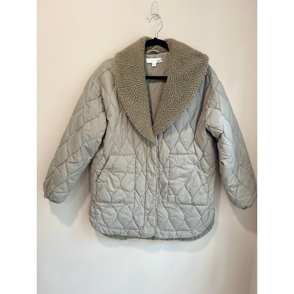 Spiritual Gangster Ivy Quilted Sherpa Jacket Sage green XS/S Elevated Athleisure - Picture 2 of 10